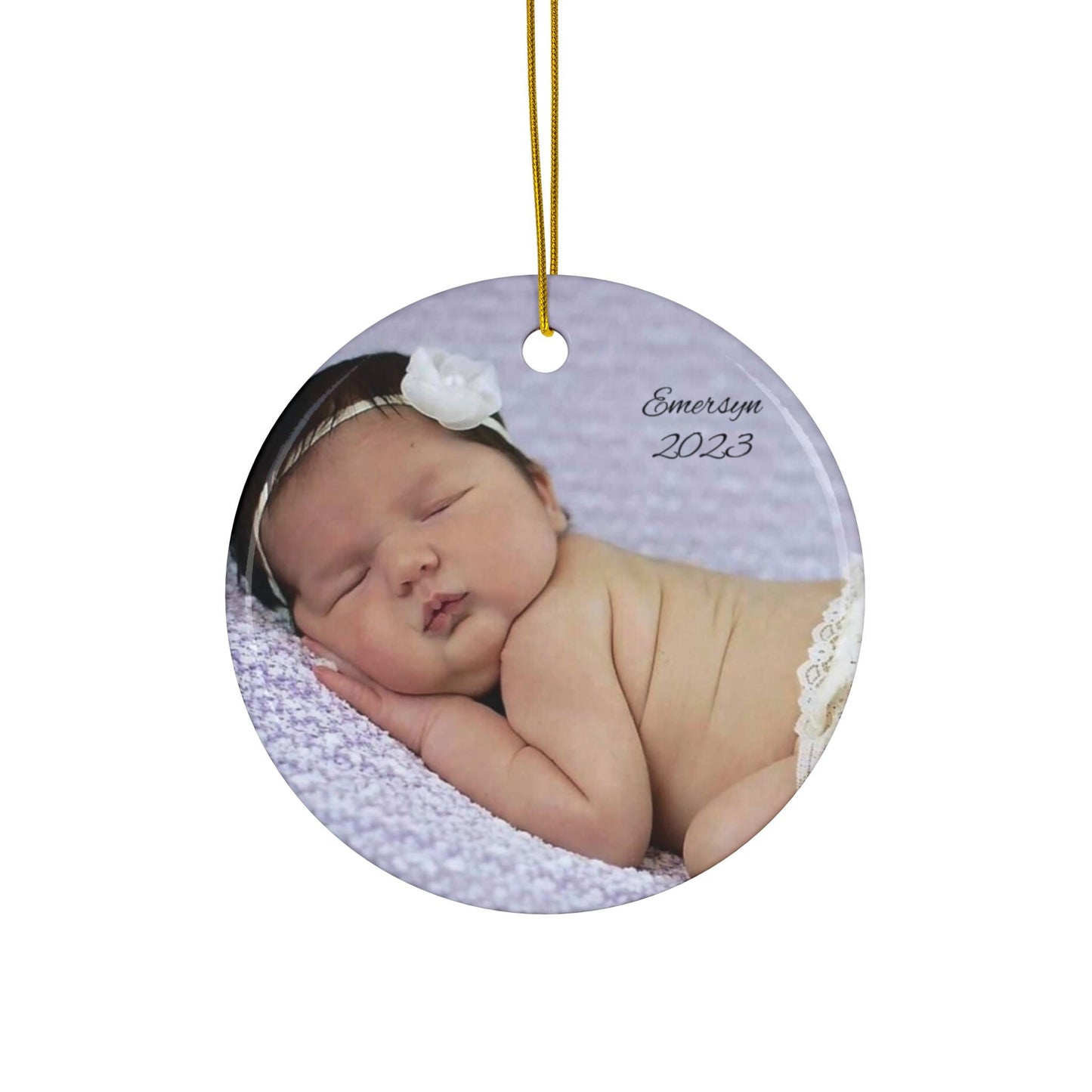 Personalized Ornament, Custom Ornament, Photo Ornament, Gift for new mom, gift for grandparent, Ceramic Ornament, 2 Shapes
