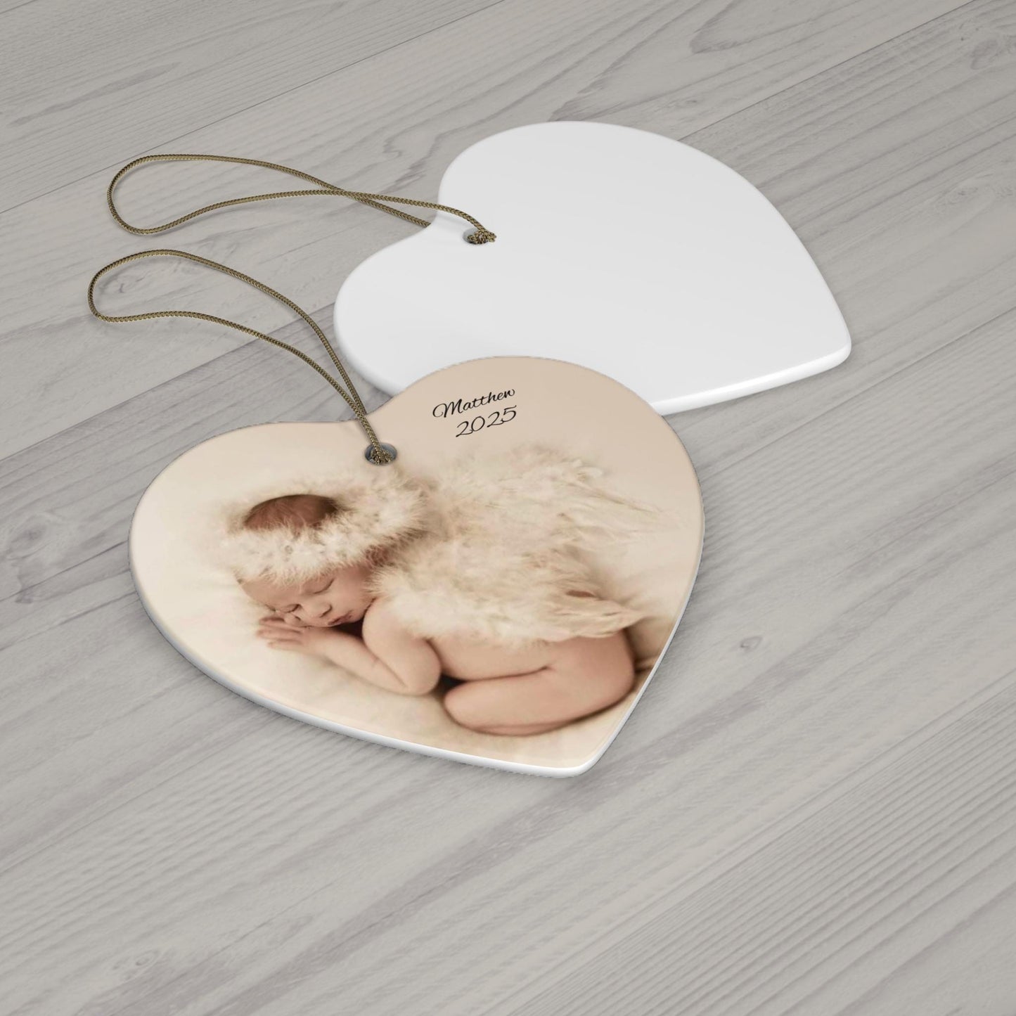 Personalized Ornament, Custom Ornament, Photo Ornament, Gift for new mom, gift for grandparent, Ceramic Ornament, 2 Shapes