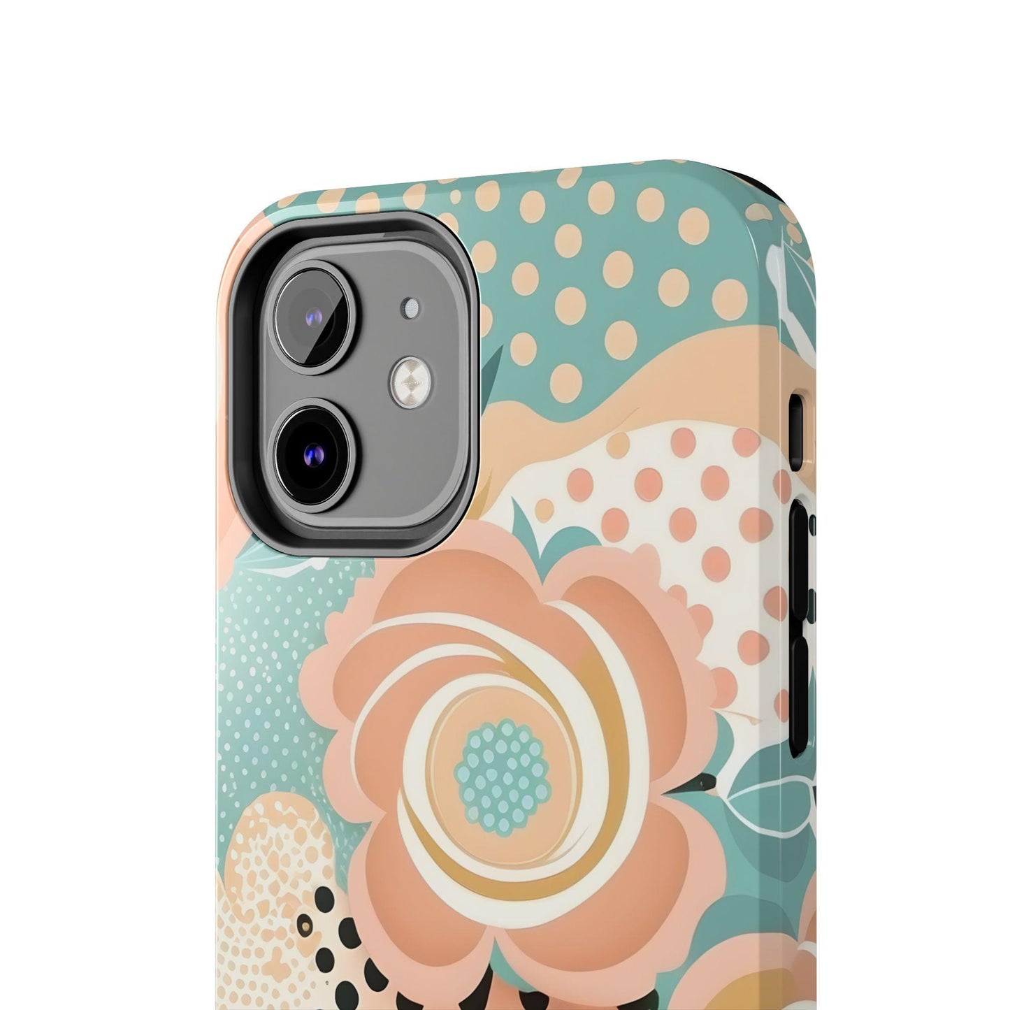 durable phone case, Retro, Circles and Flowers Tough Phone Cases