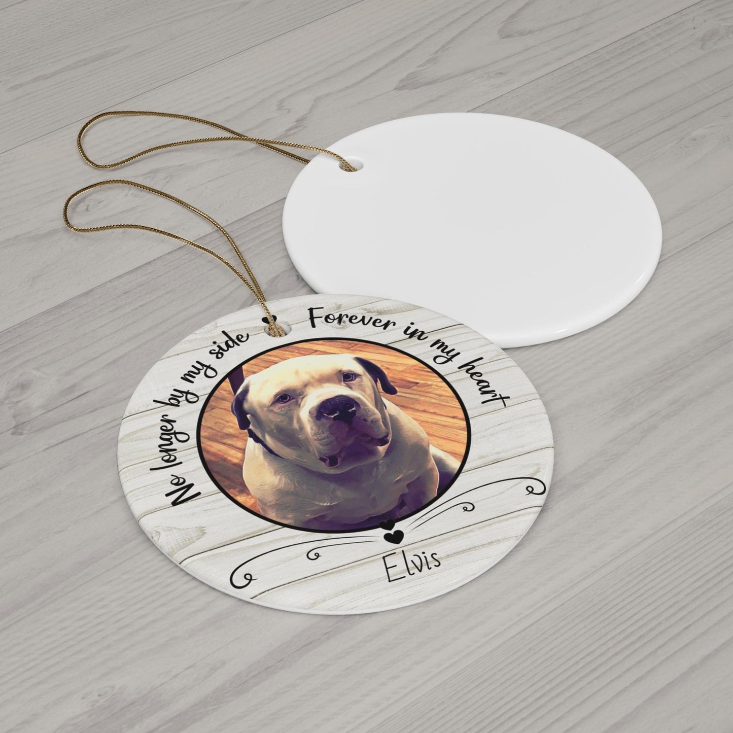 Pet Memorial ornament, Pet Keepsake ornament, Pet Photo Memorial Ornament, Pet Memorial, Any Pet, Round Ceramic Ornament