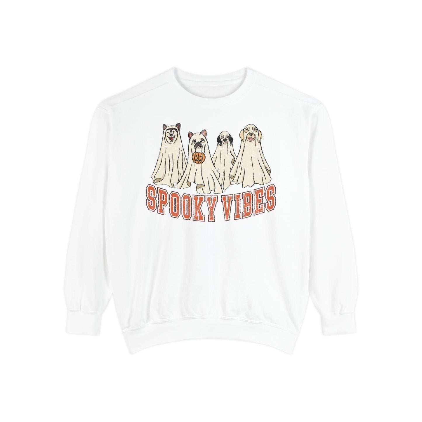 Comfort Colors Ghost Dog Halloween Sweatshirt, Spooky Season