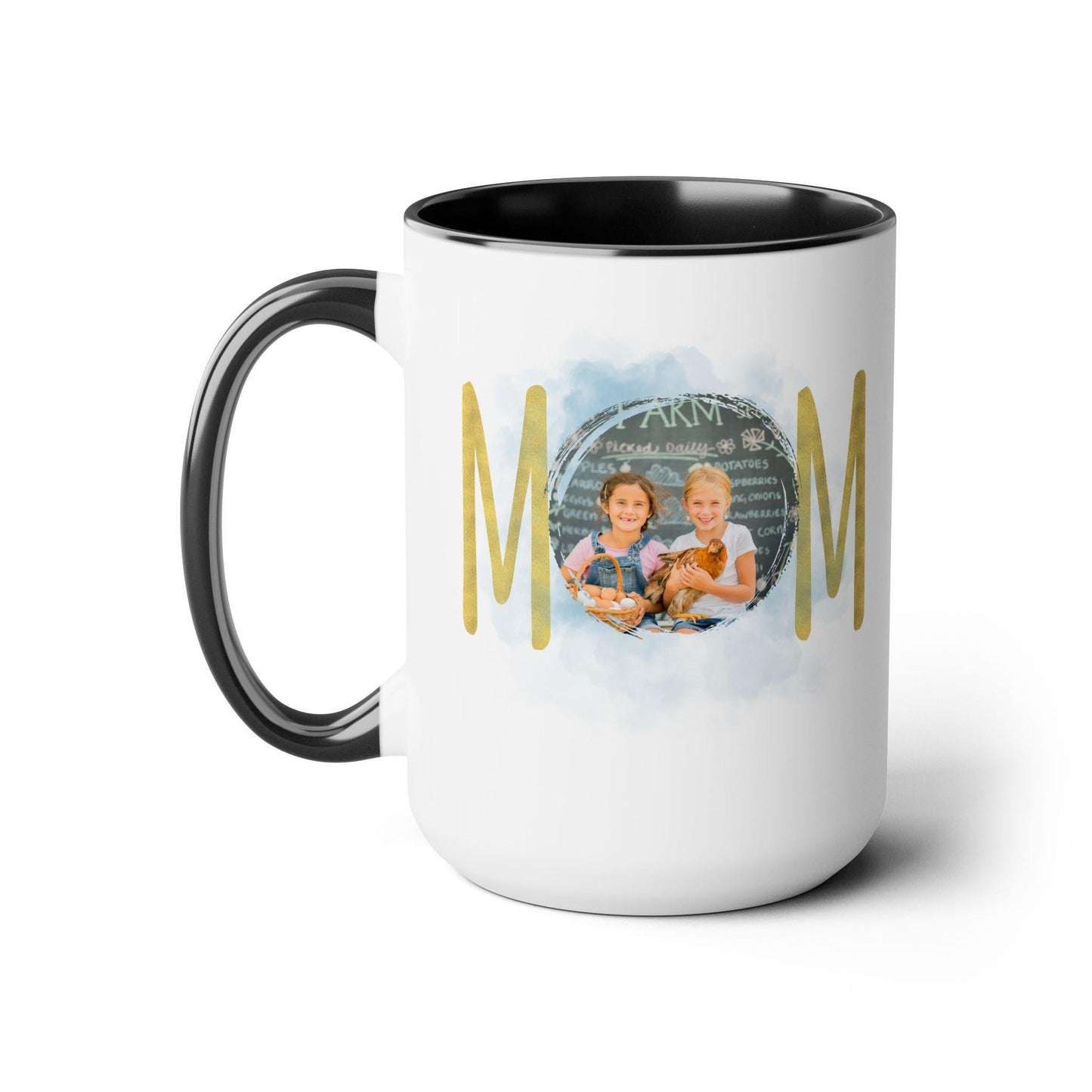 Personalized Mom mug, Birthday gift, Christmas gift, Two-Tone Coffee Mugs, 15oz