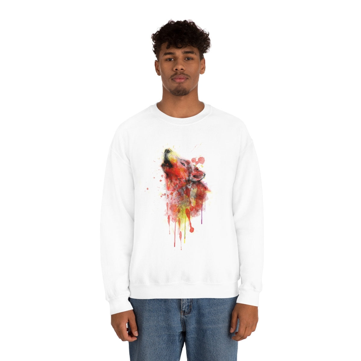 Wolf Unisex Heavy Blend Crewneck Sweatshirt