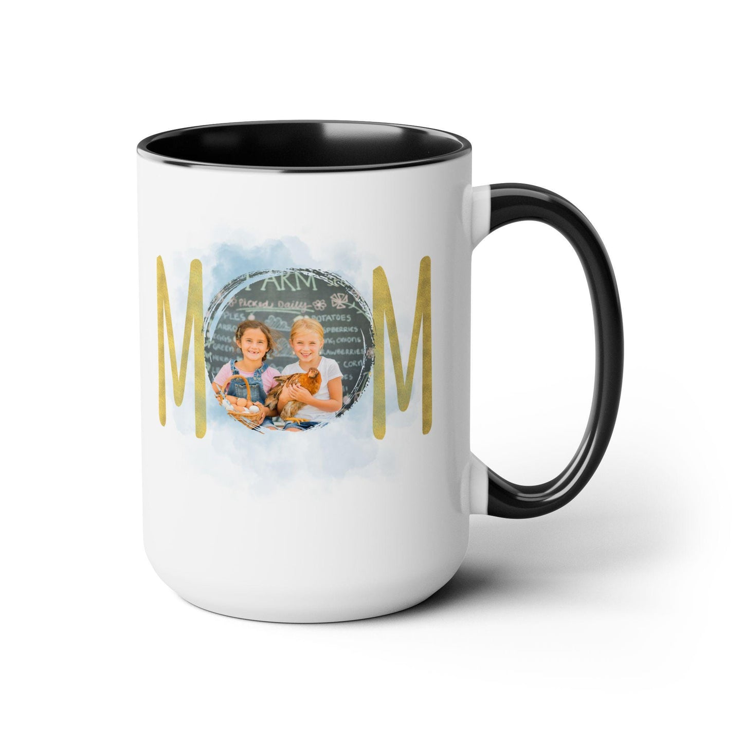 Personalized Mom mug, Birthday gift, Christmas gift, Two-Tone Coffee Mugs, 15oz