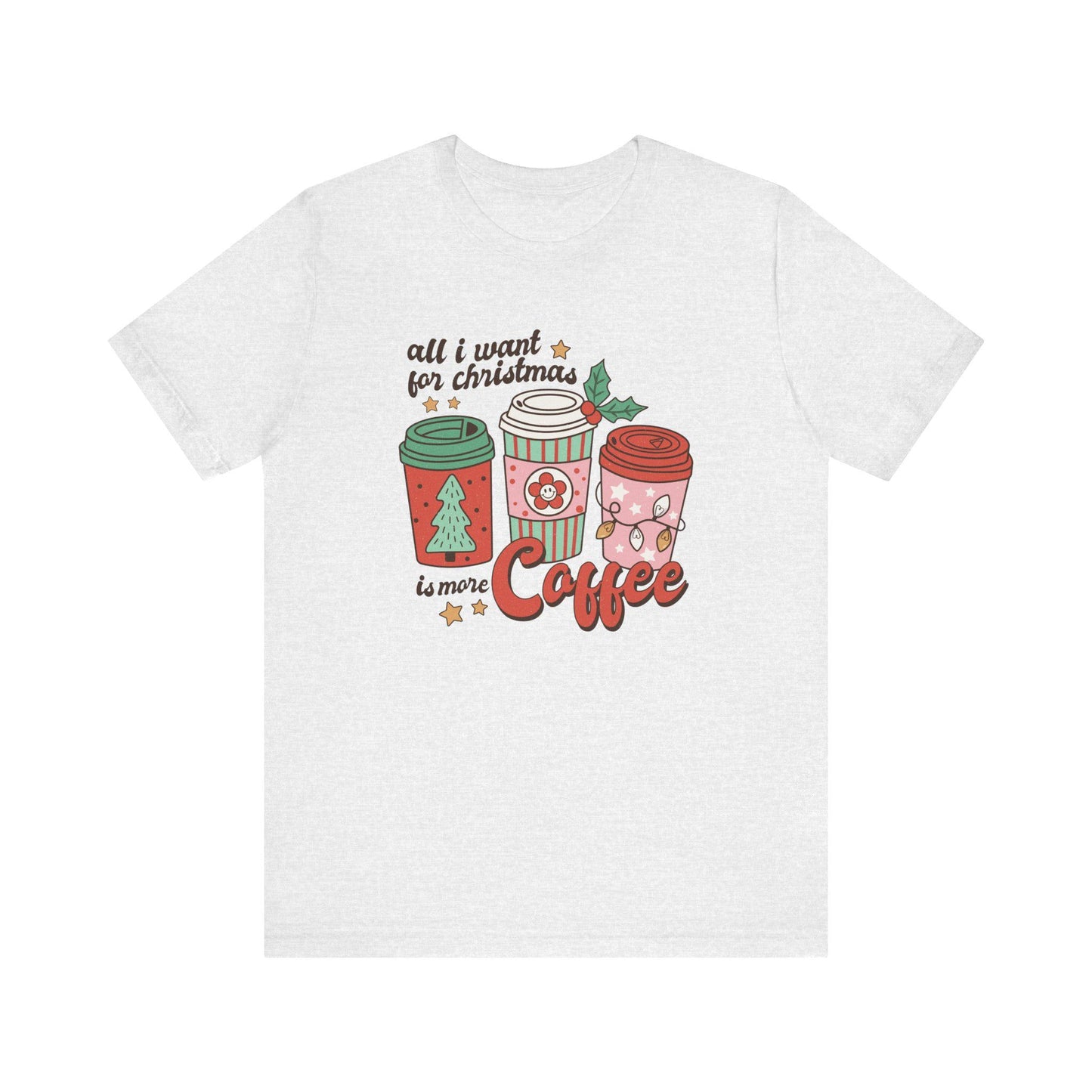 Christmas Coffee Graphic Tee, Unisex Jersey Short Sleeve