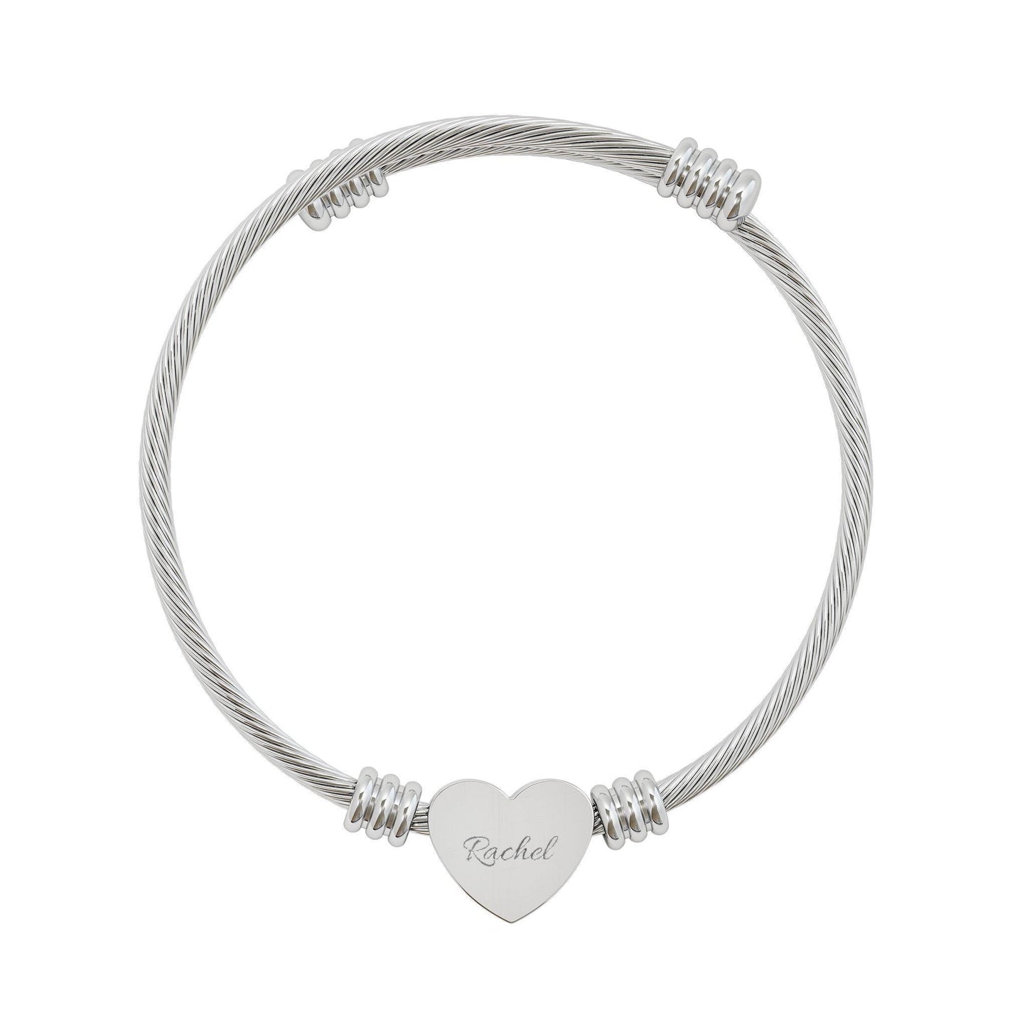 Personalized, Engraved Heart Cuff Bracelet | Personalized Engraving Jewelry, Christmas Gift