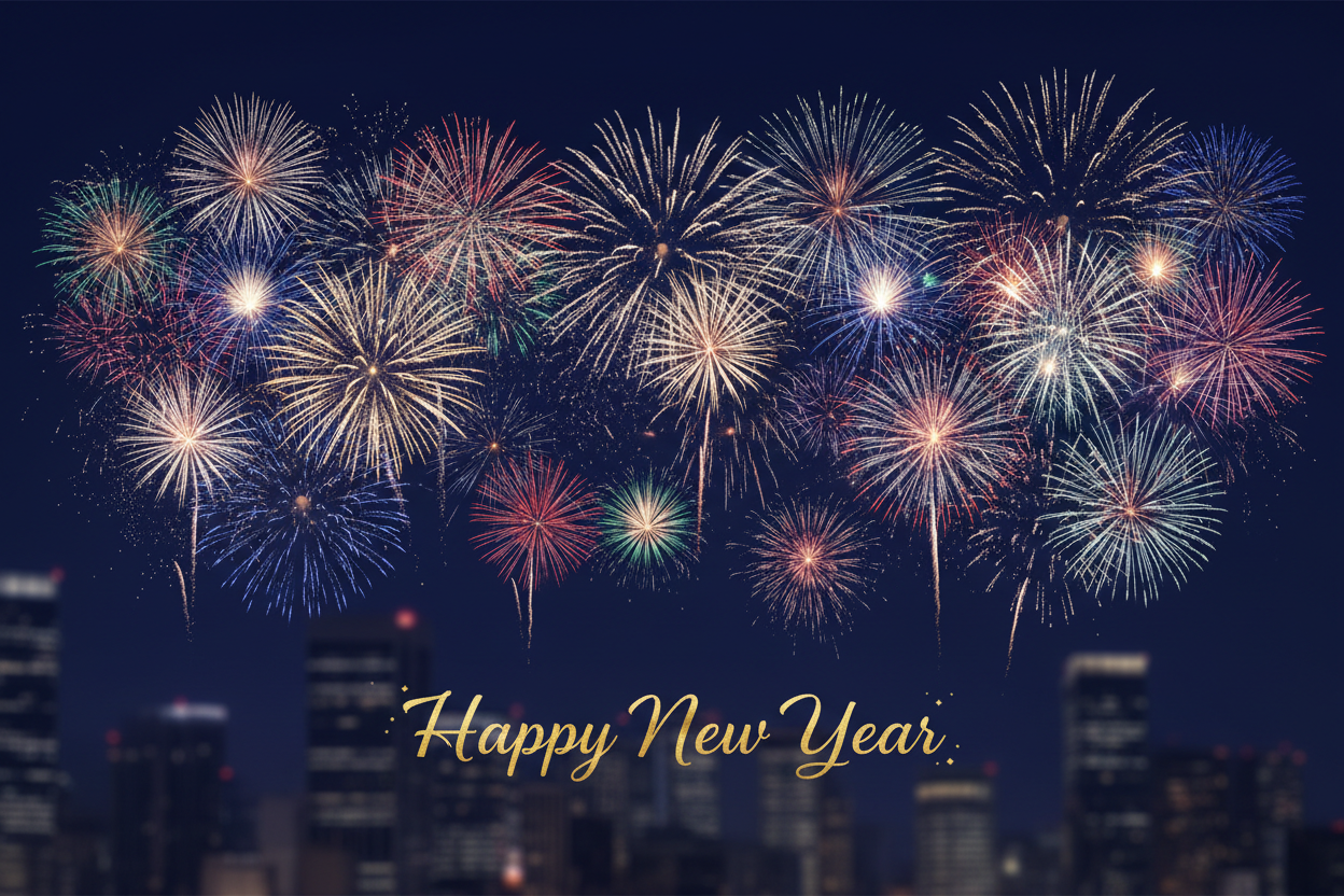 New Year Fireworks Background